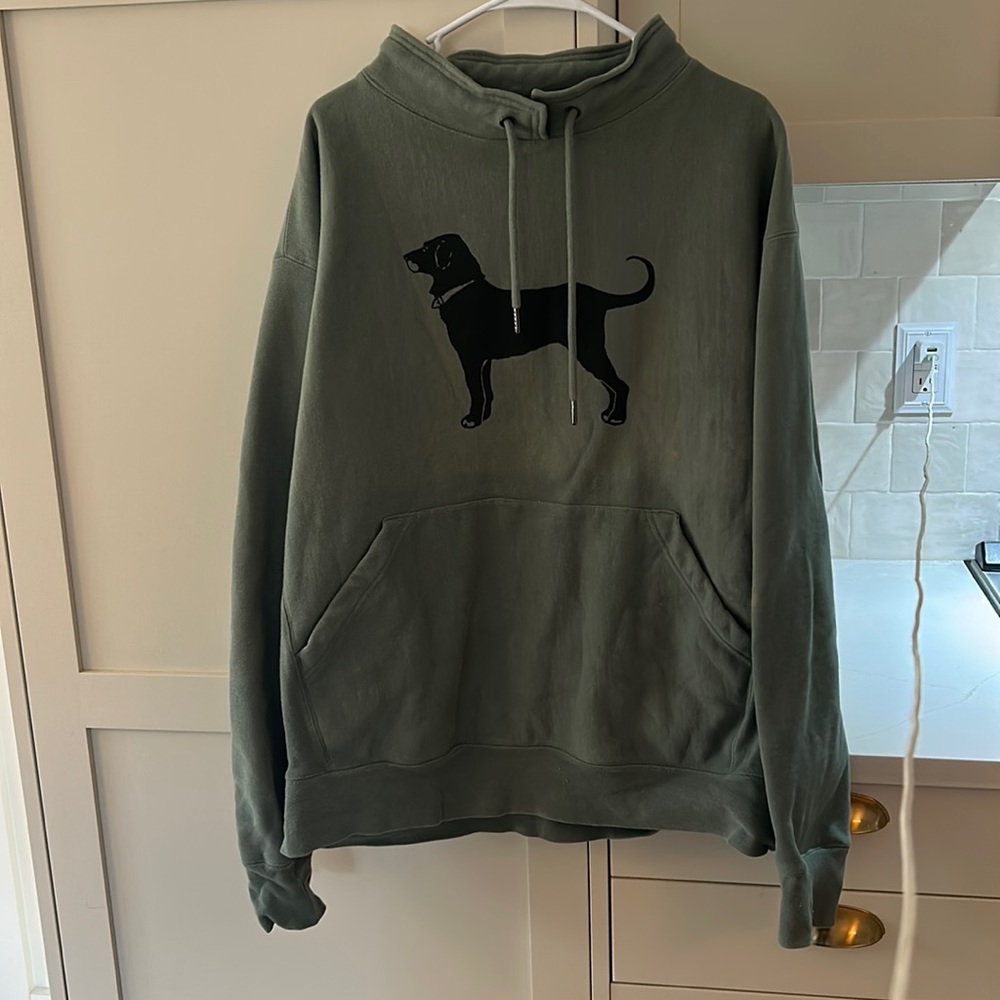 Black dog size large green hoodie